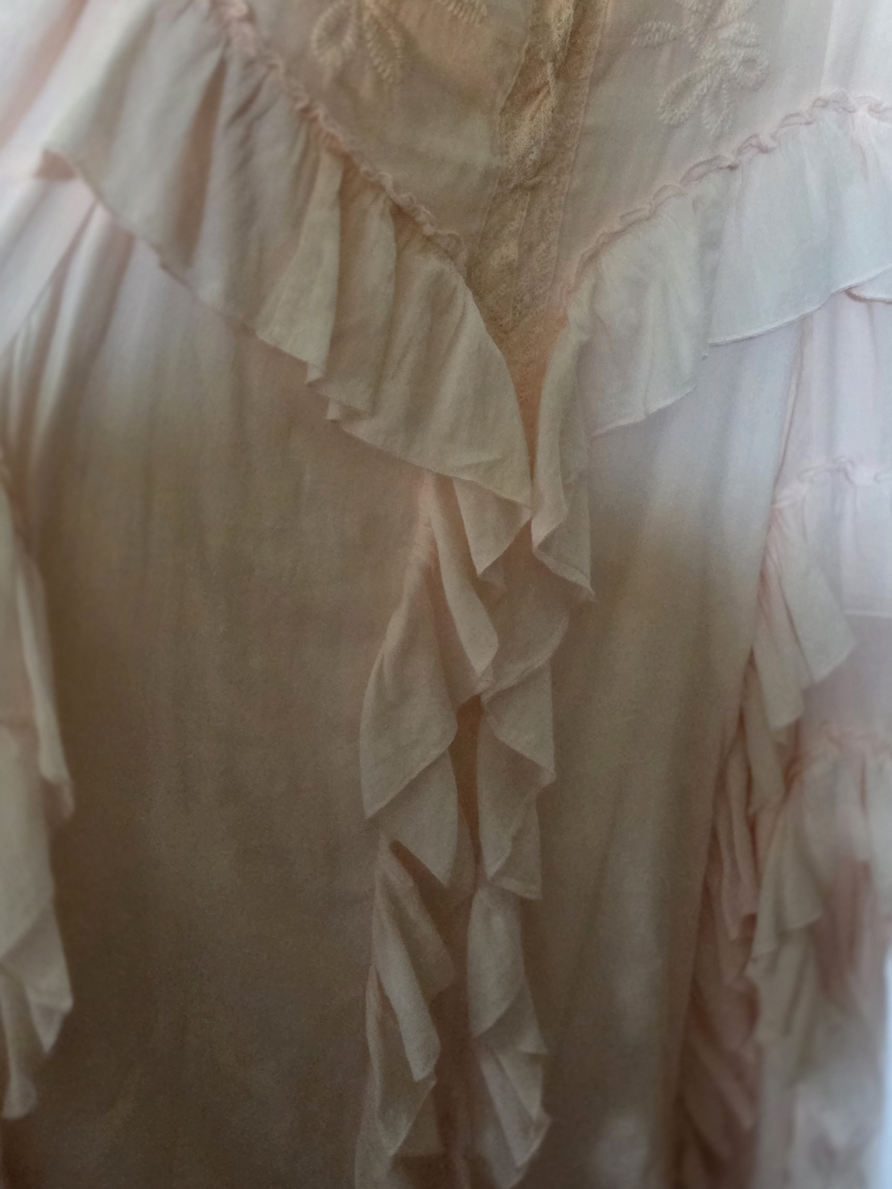 Women's Pink Ruffled Maxi Dress - Picture 4 of 7